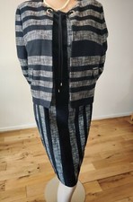 NEW HOBBS DRESS SUIT SIZE UK 14 US 10 BLACK WHITE  STRIPED 84% COTTON