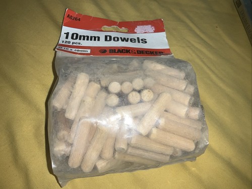 10mm dowels 120 pieces black - 10mm,