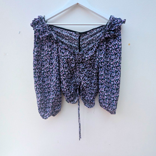 Zara purple floral milkmaid - zara,