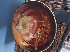 Carlton Ware Rouge Royale Crane/Stork 3 X Gilt FOOTED Bowl