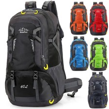 60L Hiking Camping Backpack Waterproof Nylon Outdoor Travel Luggage Rucksack Bag
