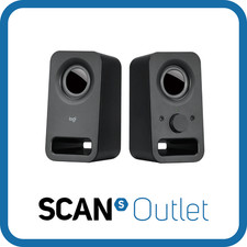 Logitech Z150 Stereo Desktop Speaker System, Black, 3W RMS, 2” Driver Design, Au