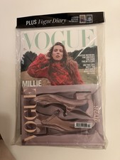 Vogue UK magazine Dec 2025 Millie Bobby Brown Cover Vogue Diary 2026✅ pink shoes