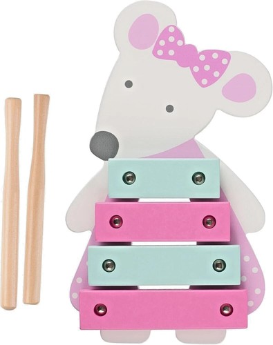 Wooden pink mouse xylophone - wooden,