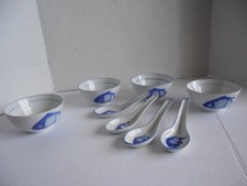 Blue White KOI FISH bowl +