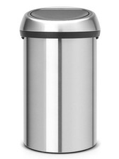 Brabantia 60 Litre Round Large Kitchen Touch Bin Finger Print Proof / Matt Steel