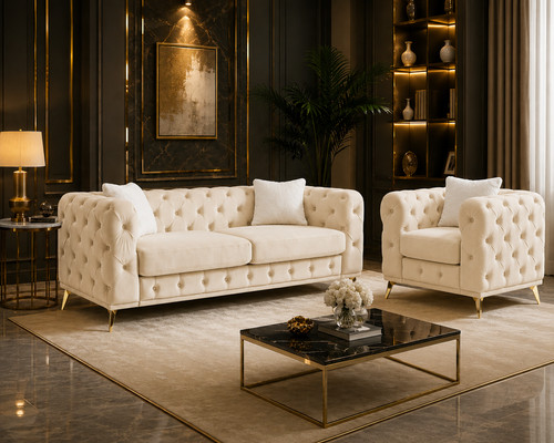 Italian chesterfield sofa set - italian,