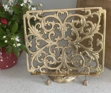 Cast iron Metal Decorative gold Coloured Cook Book Stand Adjustable Angle Vgc