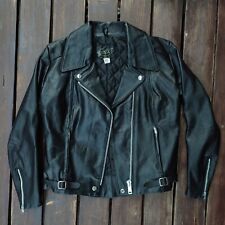 Vintage 70s KETT Leather Womens Black Biker Leather Jacket Motorcycle Cafe Racer