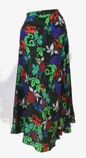 Topshop Feather Light And Breezy Vivid High Slit Midi Skirt Sz 4