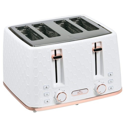 Homcom slice toaster - toaster, white