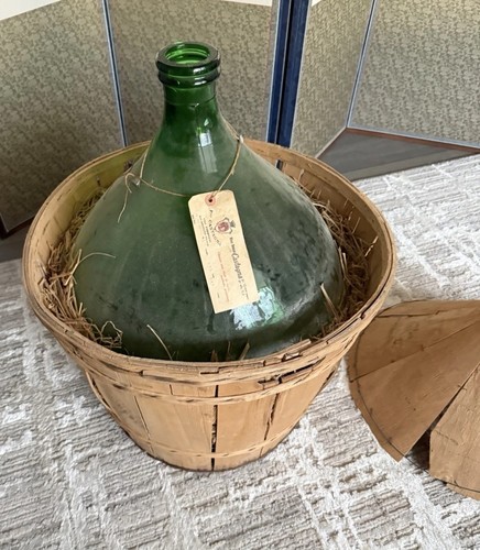 Antique italian demijohn - antique,