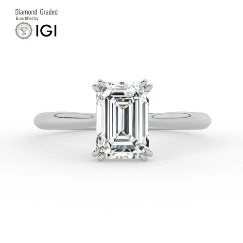 Emerald diamond engagement - emerald,