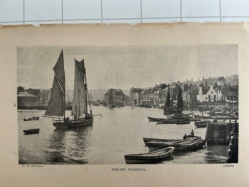 Whitby harbour 1904 antique - -,