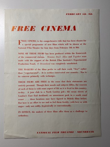 1956 free cinema national - free, film