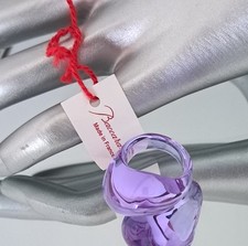 BACCARAT Galet Dome Lilac/Purple Glass Ring Size L