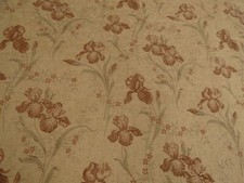 10 metres of SANDY BEIGE Floral Chenille Weave Upholstery Fabric - CONISTON