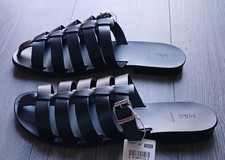 M&S Women/Ladies Black Leather