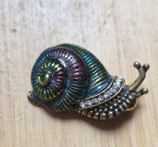 Snail brooch pin crystal - brooch/pin,