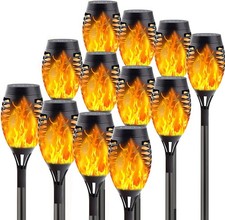 12Pcs Flame Effect Solar