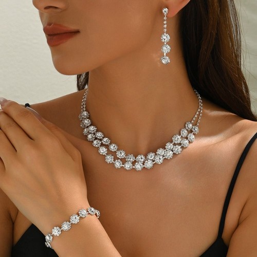 Silver bridal necklace - bridal,