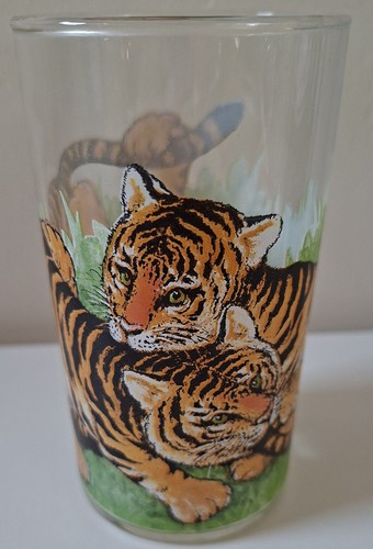 Vintage tiger cubs drinking - vintage,