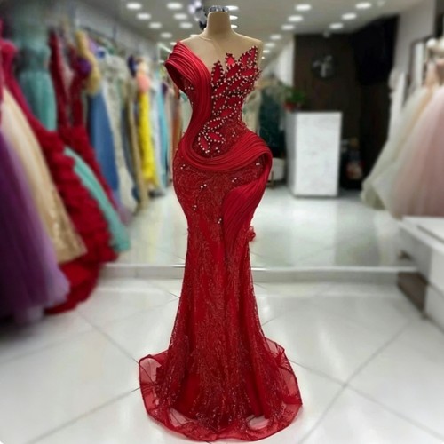 Luxury red mermaid evening - luxury,