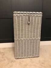 John Lewis Grey Wicker Willow Rattan Laundry Basket