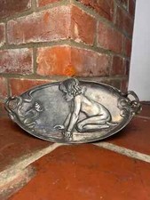 Art Nouveau Oval Pewter Tray