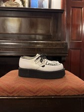ORIGINAL WULFRUN UNDERGROUND CREEPERS - WHITE LEATHER - DOUBLE SOLE - UK 8 (42)