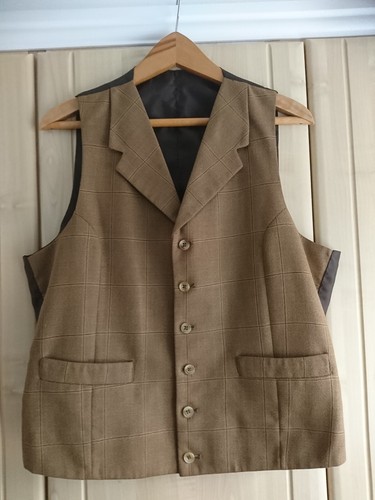 Tan brown check bespoke wool - tan/brown,
