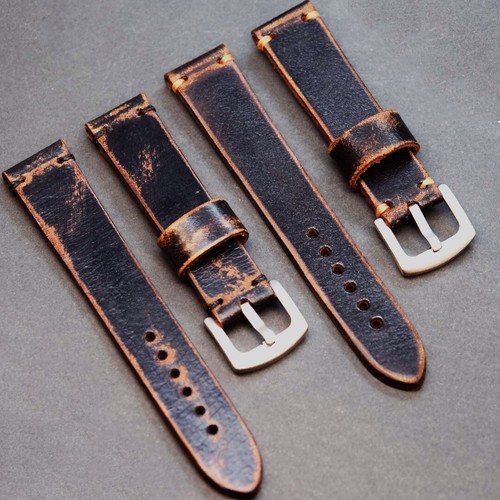 Leather watch strap - , 18-26