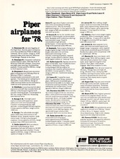 (AAB4) ADVERT 11X16" PIPER AIRPLANE FOR 1978, CHEYENNE, CHIEFTAN, NAVAJO, LANCE