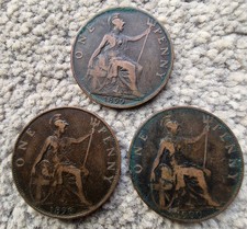 3 X Queen Victoria One Pennys