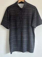 Men’s Lululemon evolution golf tech fabric short sleeve polo T shirt blk & grey