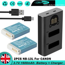 2x NB-13L Battery + Charger