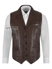 SMART Mens Leather Waistcoat