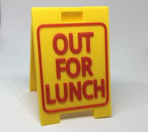 Out for lunch mini sign - lunch,