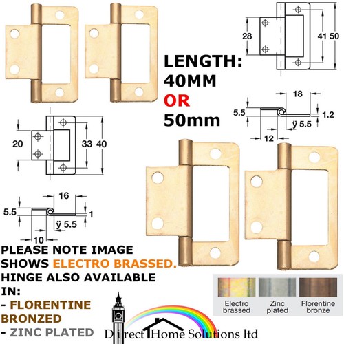 Pair steel flush hinge - pair,