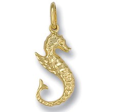 9ct Yellow Gold Seahorse