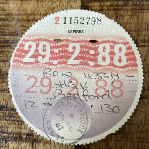 Old vintage tax disc february - vintage,