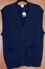 Sleeveless Cotton Navy Cardigan - Coopers of Stortford - XL -New