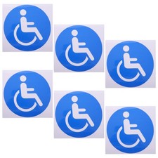 6Sheets Self Adhesive Wheelchair Stickers For Vehicles Disabled Access Signs