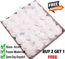 100 Pcs Large 6CM Artificial Flowers Foam Rose Heads Wedding Party Decor Bouquet