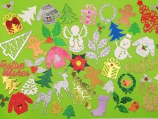 100 Christmas Shapes. Die Cut. Card Toppers, Embellishments, Card Making.