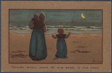 Father shall come to his babe in the nest - art postcard by Sybil Barham