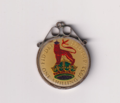 Gold enamel silver pendant - gold,