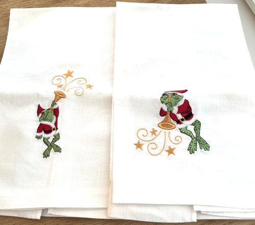 Linen christmas frog - linen,