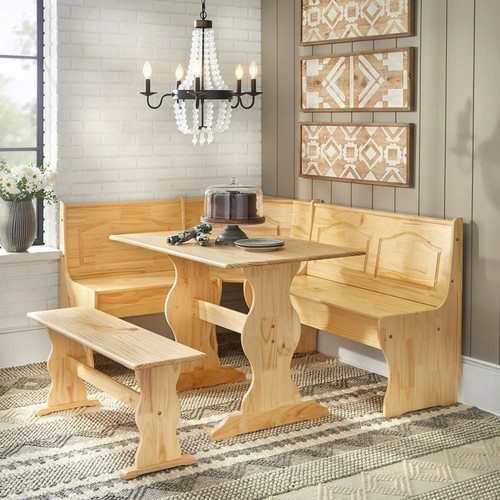 Pine wood nook dining set - nook, 3