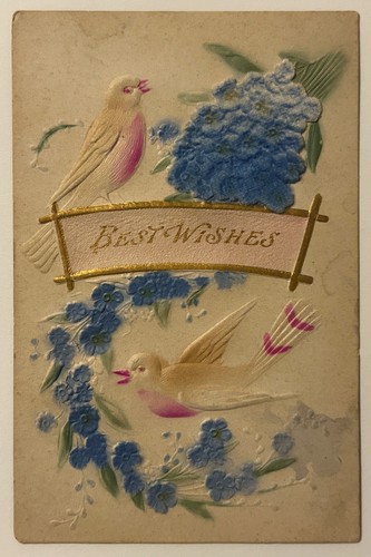 Debossed best wishes birds - wishes",